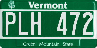 VT license plate PLH472