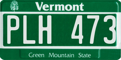 VT license plate PLH473