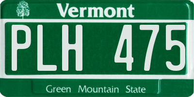 VT license plate PLH475
