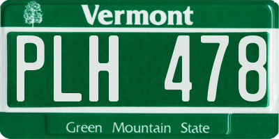 VT license plate PLH478