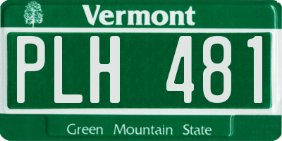 VT license plate PLH481