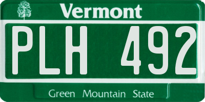 VT license plate PLH492