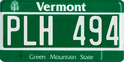 VT license plate PLH494