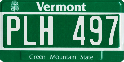 VT license plate PLH497