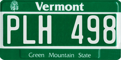 VT license plate PLH498