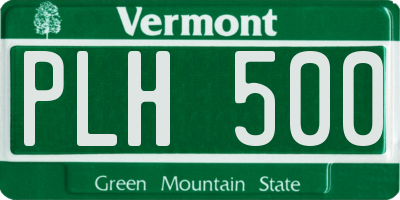 VT license plate PLH500