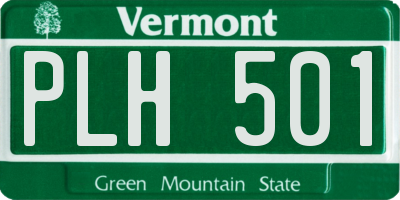VT license plate PLH501
