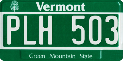 VT license plate PLH503