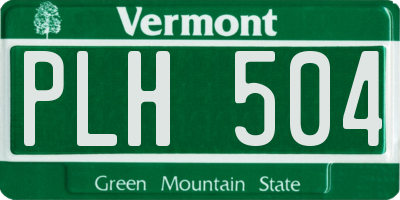 VT license plate PLH504