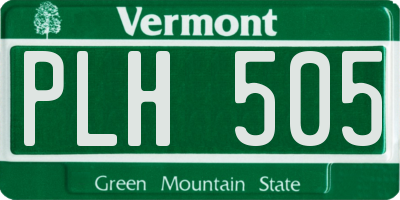 VT license plate PLH505