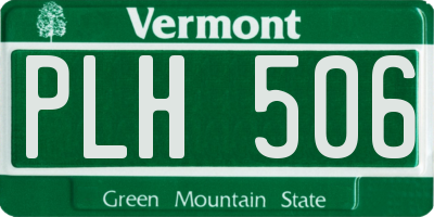VT license plate PLH506