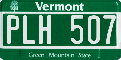 VT license plate PLH507