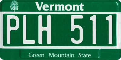 VT license plate PLH511