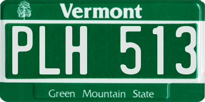 VT license plate PLH513