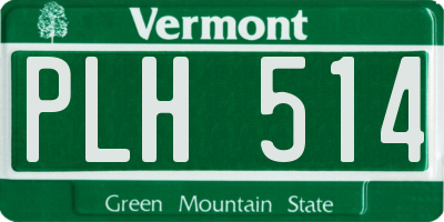 VT license plate PLH514