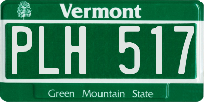 VT license plate PLH517
