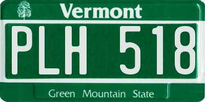 VT license plate PLH518