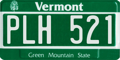 VT license plate PLH521