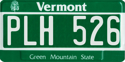 VT license plate PLH526
