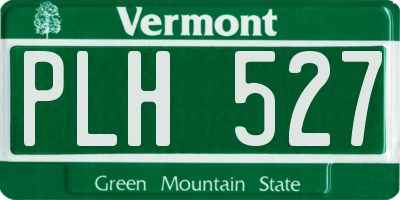 VT license plate PLH527