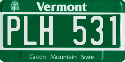 VT license plate PLH531