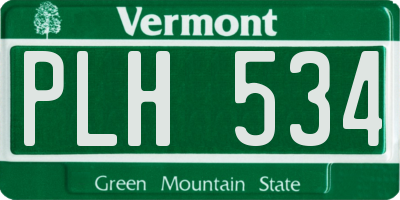 VT license plate PLH534
