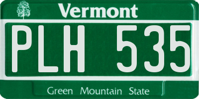 VT license plate PLH535