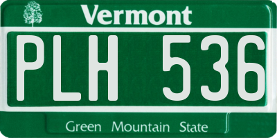 VT license plate PLH536