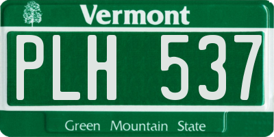 VT license plate PLH537