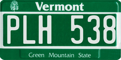 VT license plate PLH538