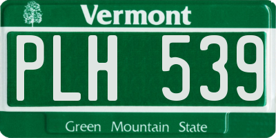 VT license plate PLH539