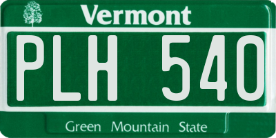 VT license plate PLH540