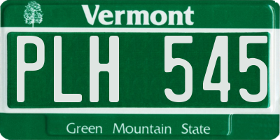 VT license plate PLH545