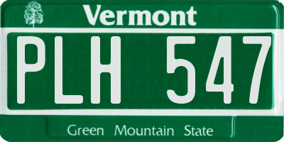 VT license plate PLH547