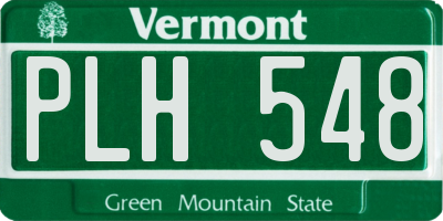 VT license plate PLH548