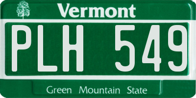 VT license plate PLH549