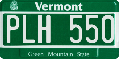 VT license plate PLH550