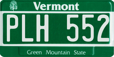 VT license plate PLH552
