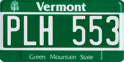 VT license plate PLH553