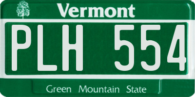 VT license plate PLH554