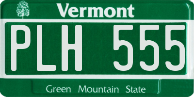 VT license plate PLH555