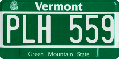 VT license plate PLH559
