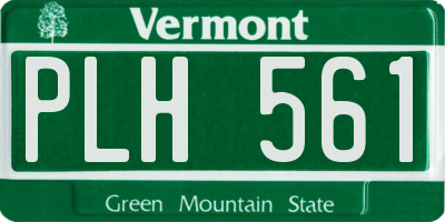 VT license plate PLH561
