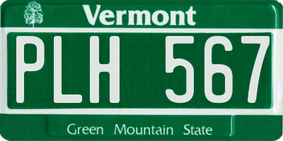 VT license plate PLH567