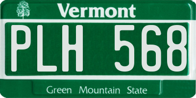 VT license plate PLH568