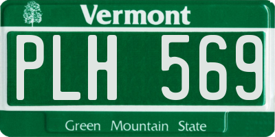 VT license plate PLH569