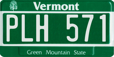 VT license plate PLH571