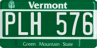 VT license plate PLH576