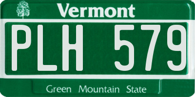 VT license plate PLH579