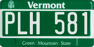 VT license plate PLH581